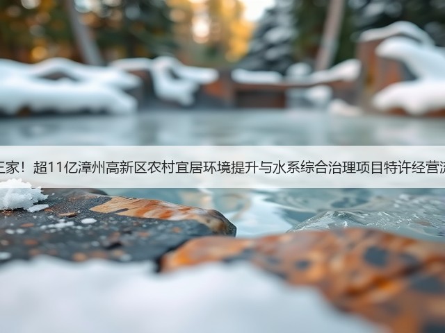 不足三家！超11亿漳州高新区农村宜居环境提升与水系综合治理项目特许经营流标！(图1)
