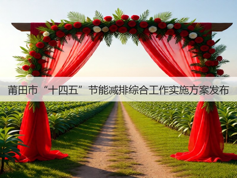 莆田市“十四五”节能减排综合工作实施方案发布