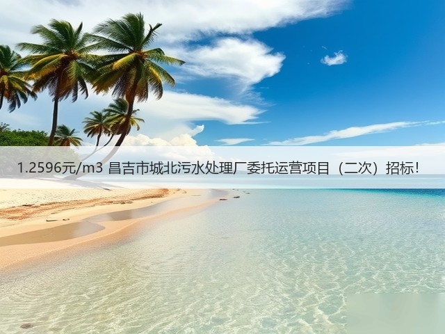 1.2596元/m3 昌吉市城北污水处理厂委托运营项目（二次）招标！(图2)