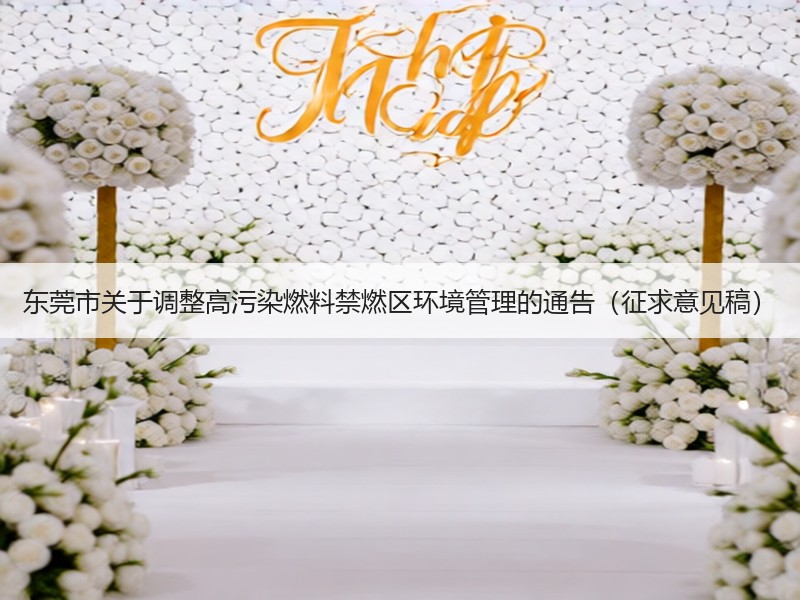 东莞市关于调整高污染燃料禁燃区环境管理的通告（征求意见稿）