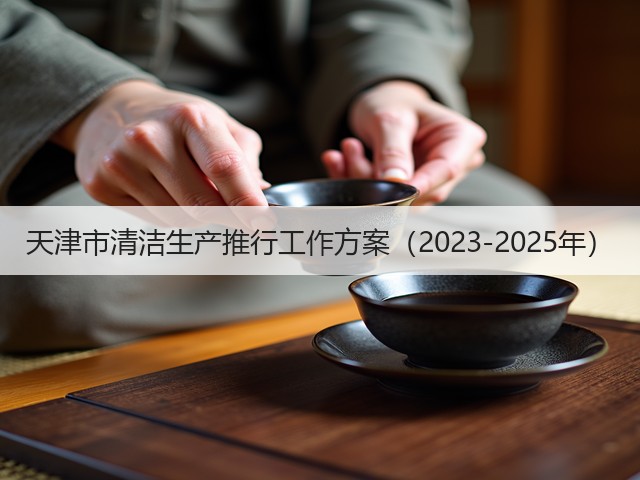 天津市清洁生产推行工作方案(2023-2025年)(图1) 天津市清洁生产推行工作方案(2023-2025年)(图1)