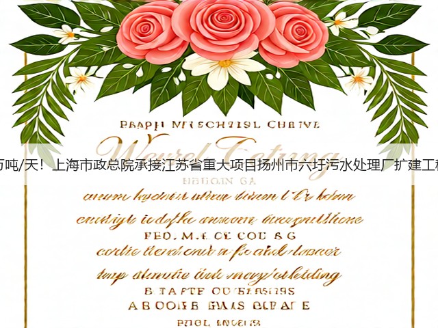 20万吨/天!上海市政总院承接江苏省重大项目扬州市六圩污水处理厂扩建工程!(图1) 20万吨/天!上海市政总院承接江苏省重大项目扬州市六圩污水处理厂扩建工程!(图1)