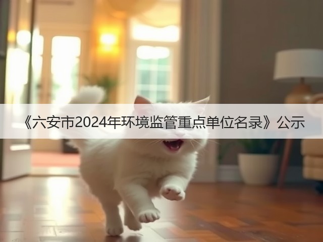 《六安市2024年环境监管重点单位名录》公示(图1)