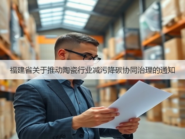 福建省关于推动陶瓷行业减污降碳协同治理的通知(图3) 福建省关于推动陶瓷行业减污降碳协同治理的通知(图3)