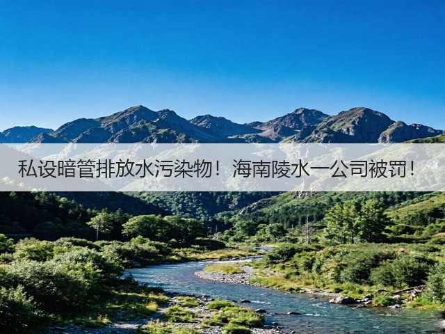私设暗管排放水污染物！海南陵水一公司被罚！(图1)