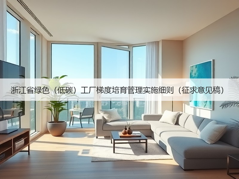 浙江省绿色（低碳）工厂梯度培育管理实施细则（征求意见稿）