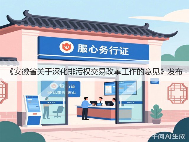 《安徽省关于深化排污权交易改革工作的意见》发布(图1)