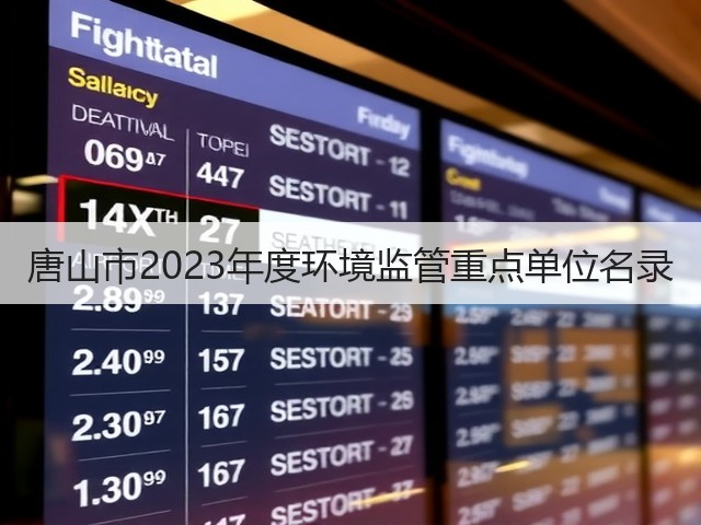 唐山市2023年度环境监管重点单位名录(图1)