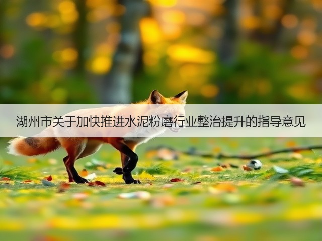 湖州市关于加快推进水泥粉磨行业整治提升的指导意见(图1)