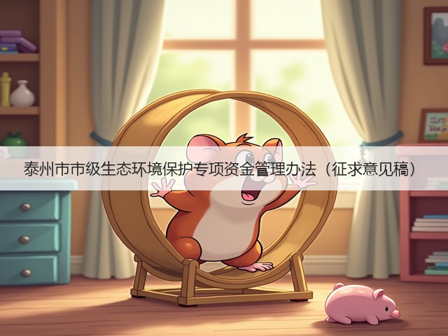 泰州市市级生态环境保护专项资金管理办法（征求意见稿）(图1)