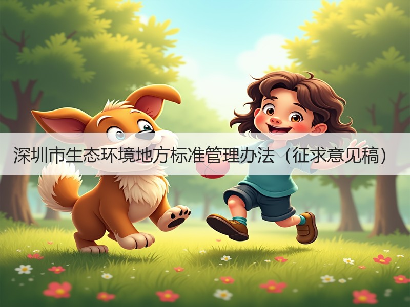 深圳市生态环境地方标准管理办法（征求意见稿）