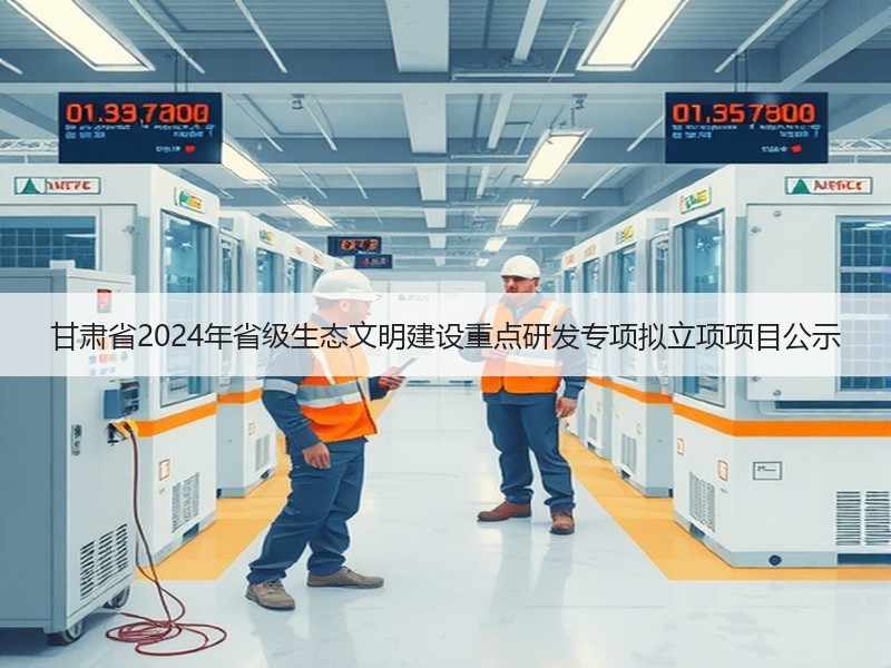 甘肃省2024年省级生态文明建设重点研发专项拟立项项目公示