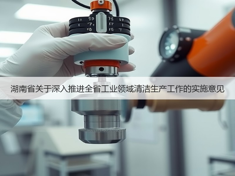湖南省关于深入推进全省工业领域清洁生产工作的实施意见