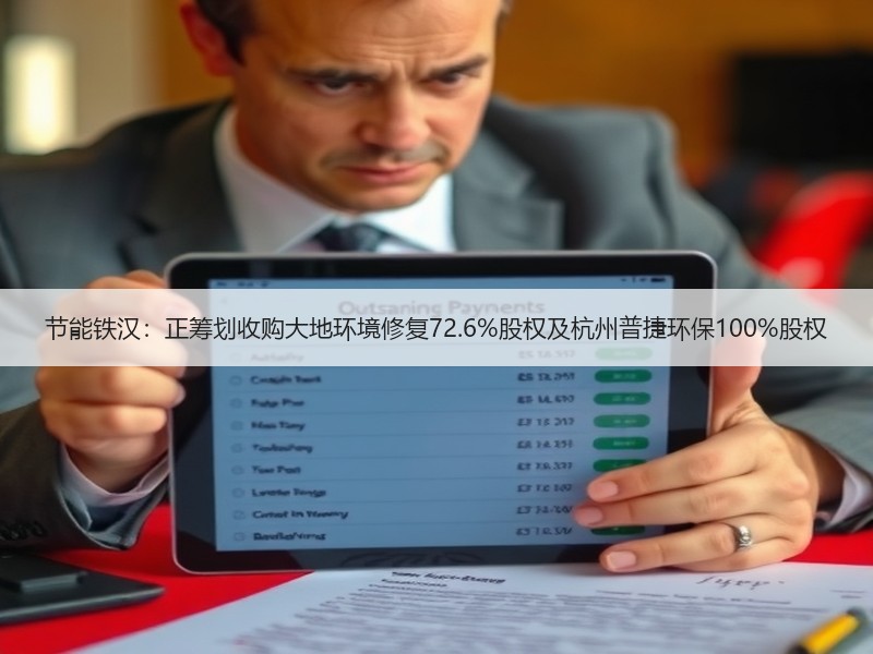 节能铁汉:正筹划收购大地环境修复72.6%股权及杭州普捷环保100%股权 节能铁汉:正筹划收购大地环境修复72.6%股权及杭州普捷环保100%股权