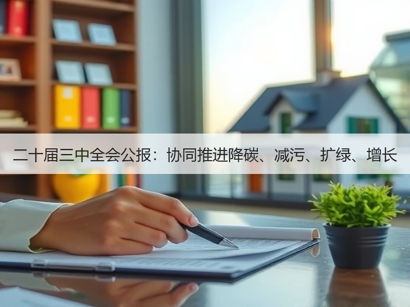 二十届三中全会公报:协同推进降碳、减污、扩绿、增长 二十届三中全会公报:协同推进降碳、减污、扩绿、增长