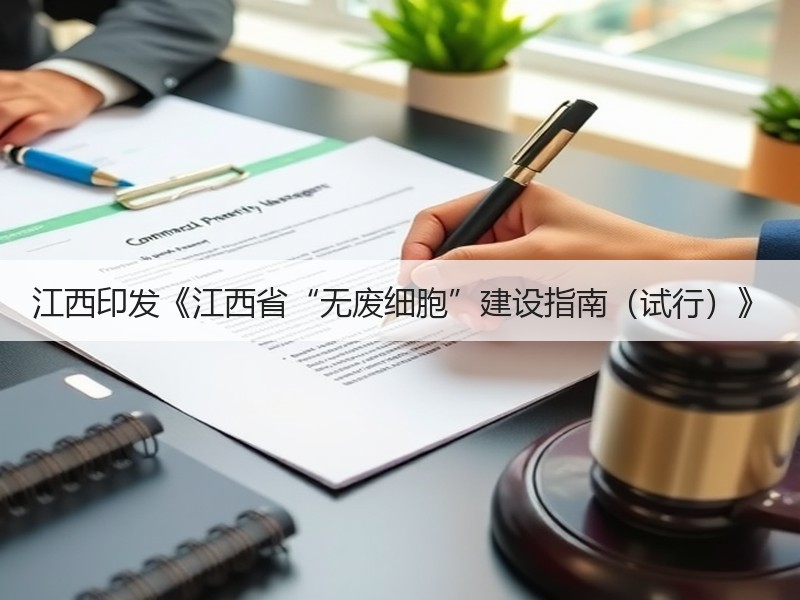 江西印发《江西省“无废细胞”建设指南（试行）》