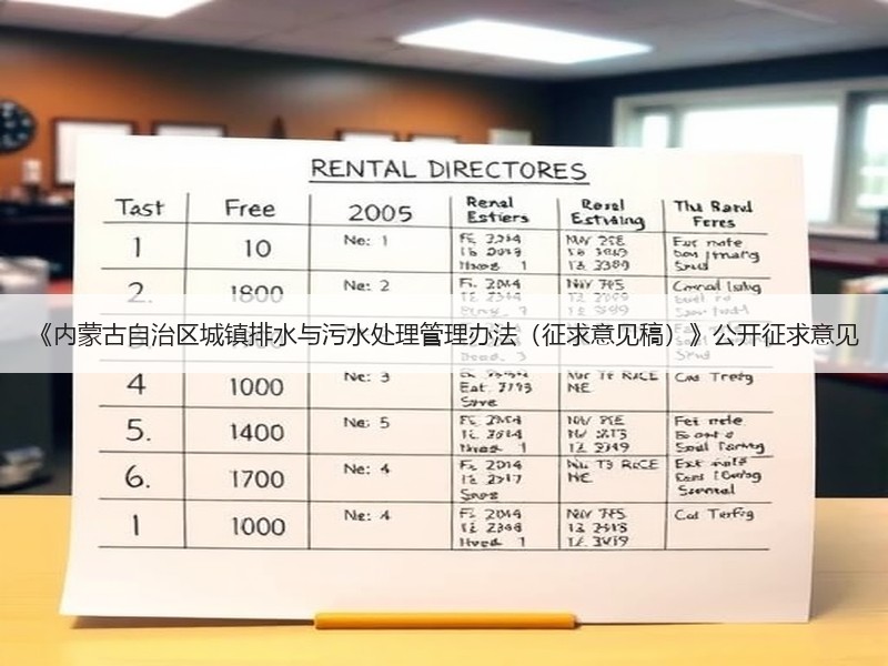 《内蒙古自治区城镇排水与污水处理管理办法(征求意见稿)》公开征求意见 《内蒙古自治区城镇排水与污水处理管理办法(征求意见稿)》公开征求意见