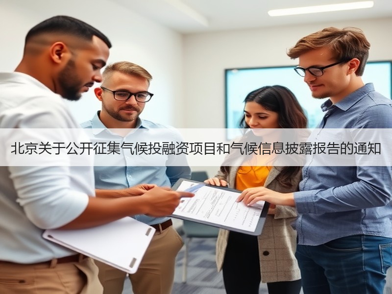 北京关于公开征集气候投融资项目和气候信息披露报告的通知