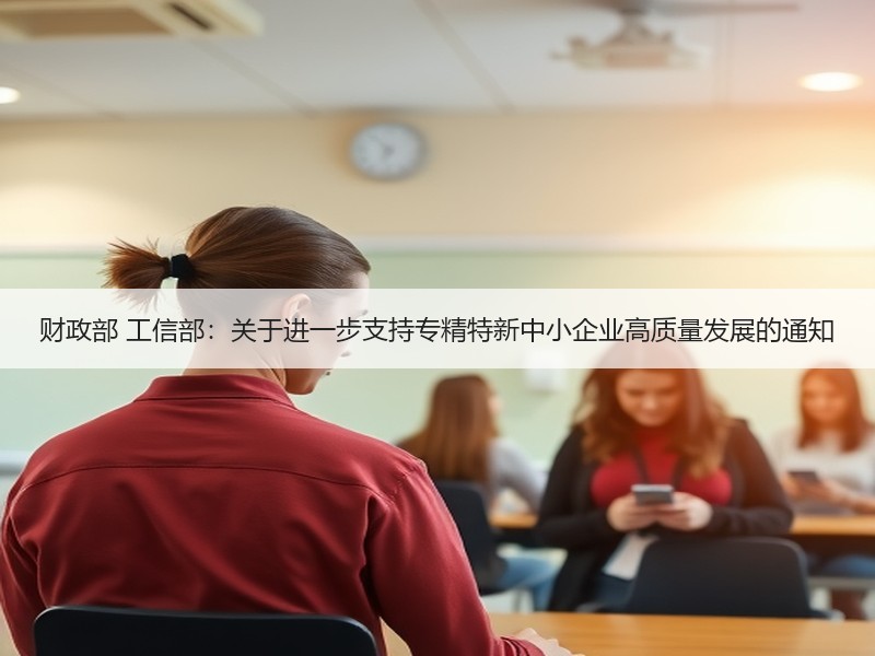 财政部 工信部：关于进一步支持专精特新中小企业高质量发展的通知