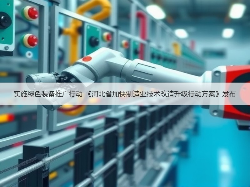 实施绿色装备推广行动 《河北省加快制造业技术改造升级行动方案》发布
