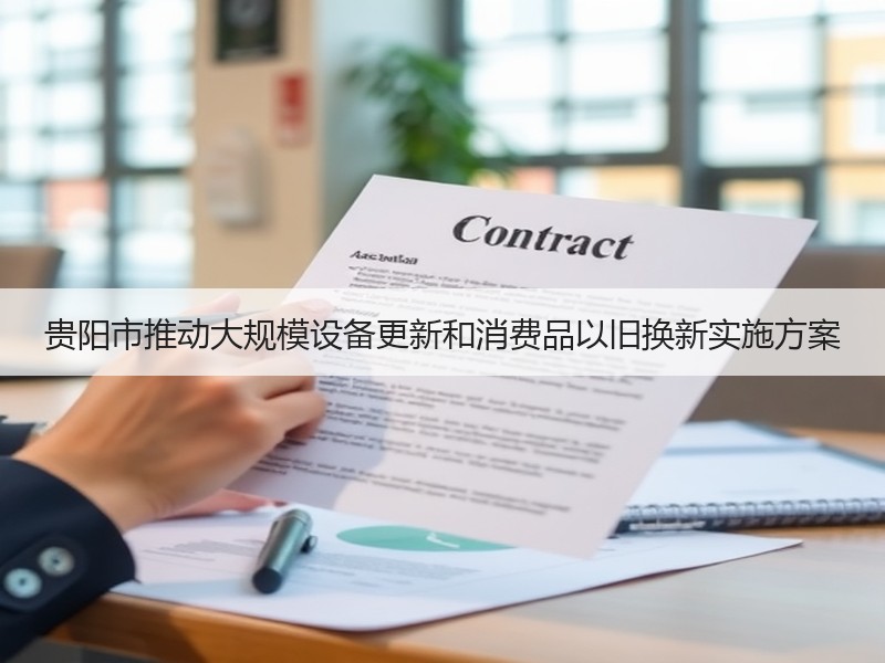 贵阳市推动大规模设备更新和消费品以旧换新实施方案 贵阳市推动大规模设备更新和消费品以旧换新实施方案