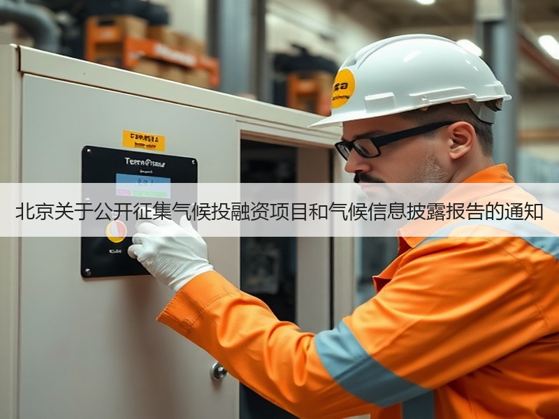北京关于公开征集气候投融资项目和气候信息披露报告的通知