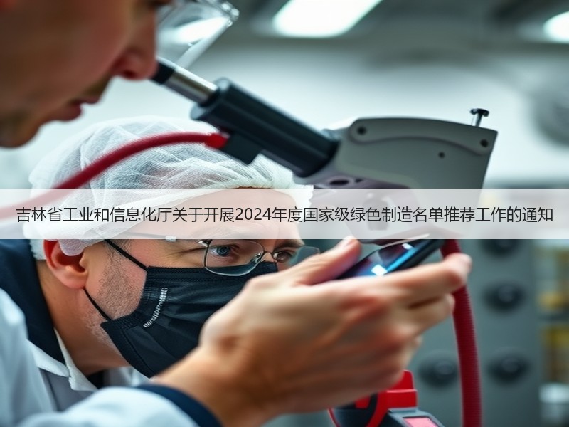 吉林省工业和信息化厅关于开展2024年度国家级绿色制造名单推荐工作的通知 吉林省工业和信息化厅关于开展2024年度国家级绿色制造名单推荐工作的通知