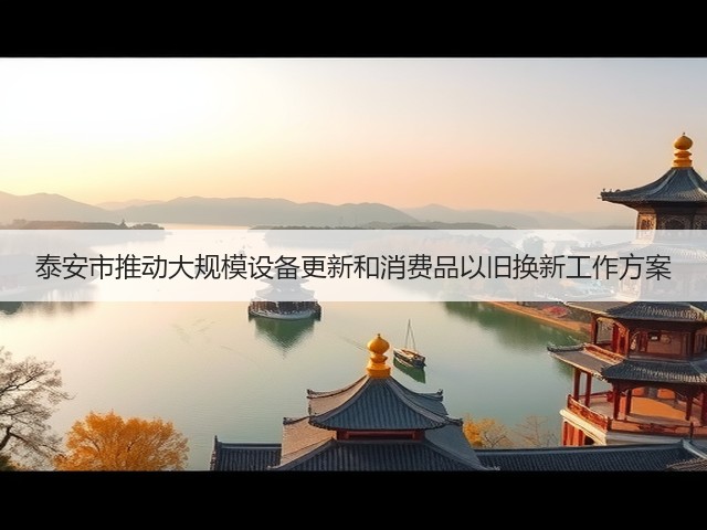 泰安市推动大规模设备更新和消费品以旧换新工作方案(图3) 泰安市推动大规模设备更新和消费品以旧换新工作方案(图3)
