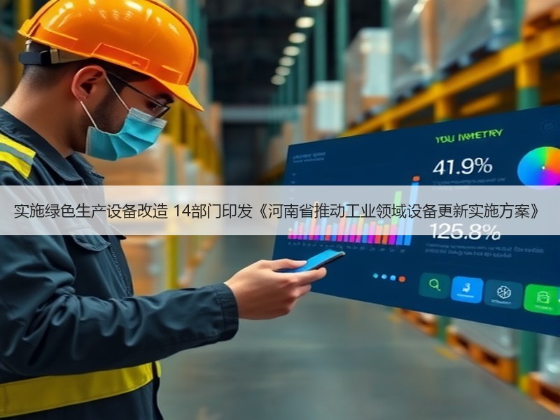 实施绿色生产设备改造 14部门印发《河南省推动工业领域设备更新实施方案》
