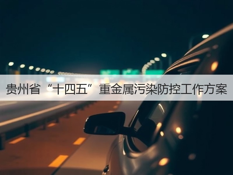 贵州省“十四五”重金属污染防控工作方案 贵州省“十四五”重金属污染防控工作方案