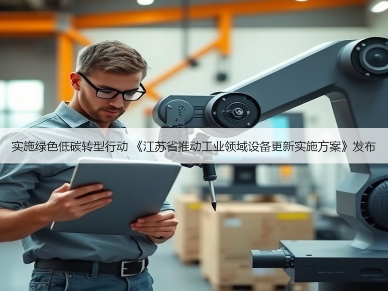 实施绿色低碳转型行动 《江苏省推动工业领域设备更新实施方案》发布