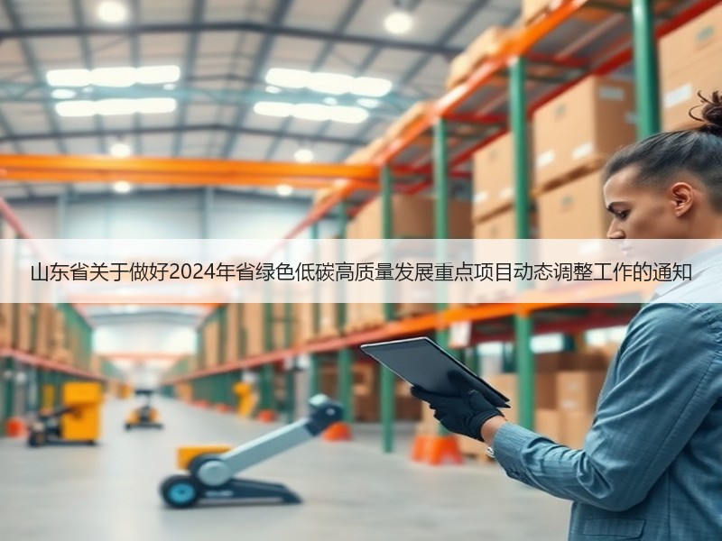 山东省关于做好2024年省绿色低碳高质量发展重点项目动态调整工作的通知
