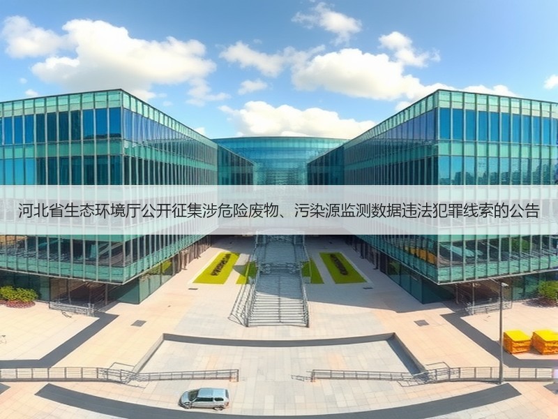 河北省生态环境厅公开征集涉危险废物、污染源监测数据违法犯罪线索的公告
