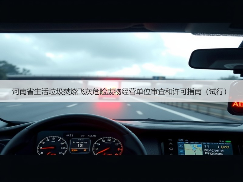 河南省生活垃圾焚烧飞灰危险废物经营单位审查和许可指南（试行）