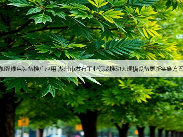 加强绿色装备推广应用 湖州市发布工业领域推动大规模设备更新实施方案(图2)