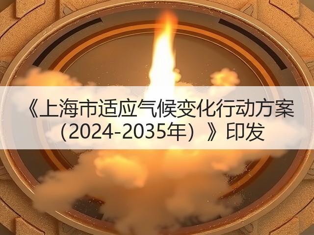 《上海市适应气候变化行动方案 （2024-2035年）》印发(图1)